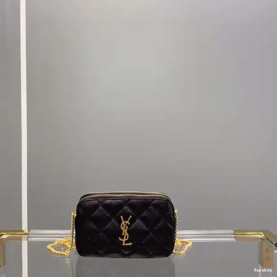 Repladies REP BECKY YSL DOUBLE-ZIP IN POUCH QUILTED LAMBSKIN 0519